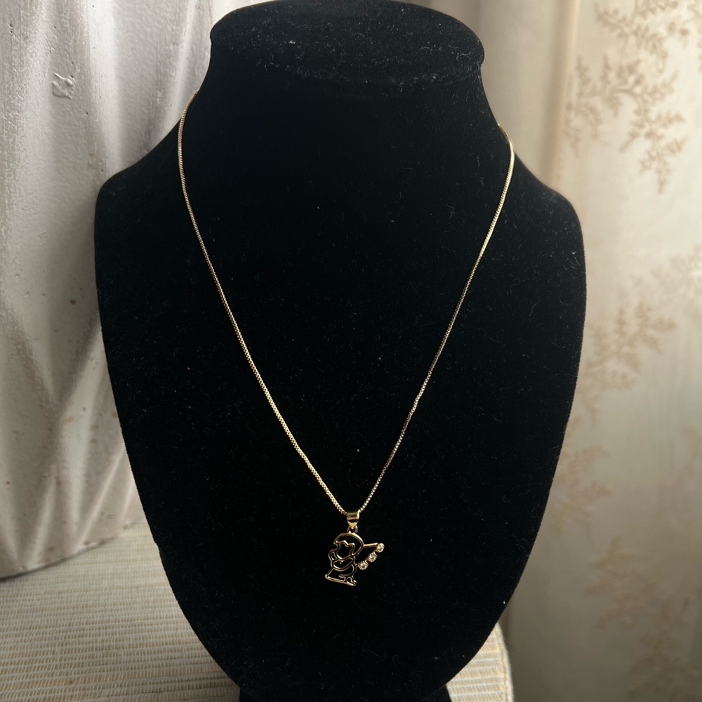 🩷- praying angel  Gold Necklace